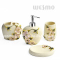 Flowery Polyresin Bathroom Set (WBP1065A)